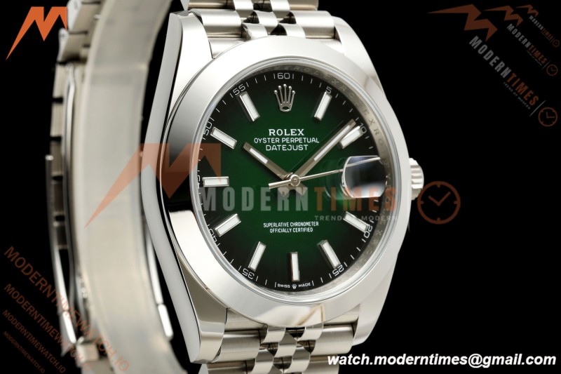 Rolex - Datejust 126334 41mm Jub Smth 904L SS/SS Ombre Green/Stk ERF JH3235 Free Sprung