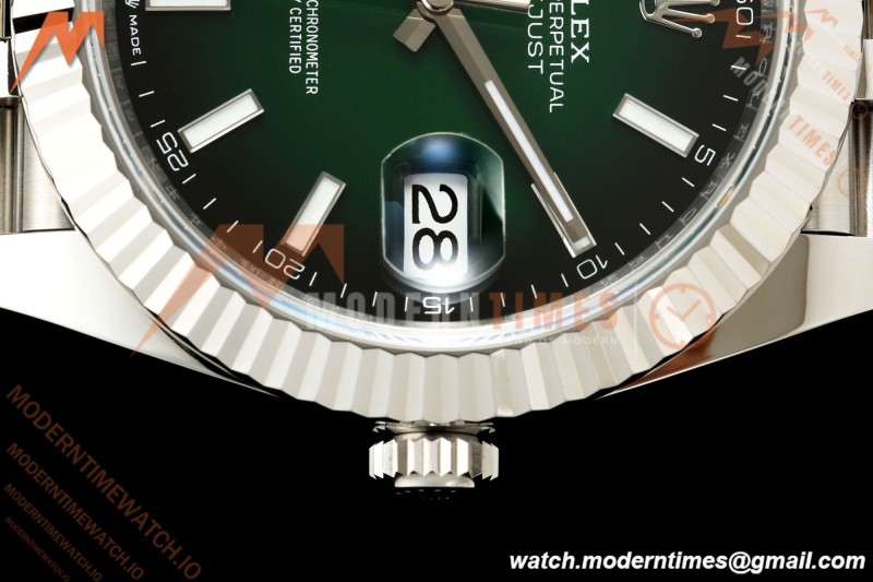 Rolex - Datejust 126334 41mm Jub Flt 904L SS/SS Ombre Green/Stk ERF JH3235 Free Sprung