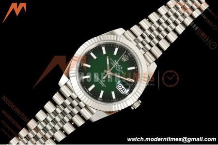 Rolex - Datejust 126334 41mm Jub Flt 904L SS/SS Ombre Green/Stk ERF JH3235 Free Sprung