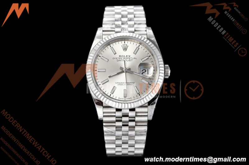 Rolex - Datejust 126234 36mm Jub Flt 904L SS/SS Silver/Stk VSF V2 DD3235