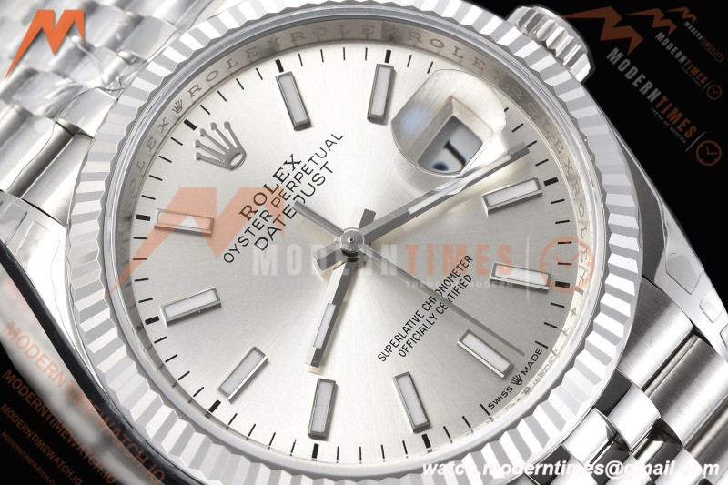 Rolex - Datejust 126234 36mm Jub Flt 904L SS/SS Silver/Stk VSF V2 DD3235
