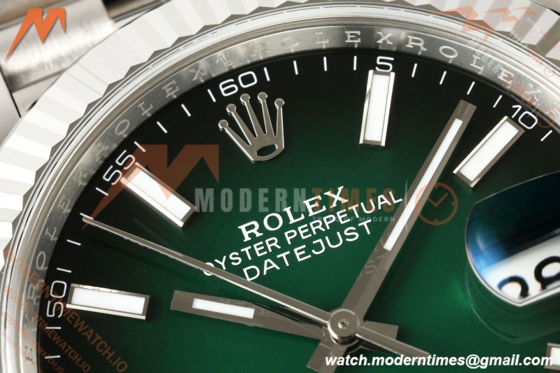 Rolex - Datejust 126334 41mm Jub Flt 904L SS/SS Ombre Green/Stk Clean Plus DD3235