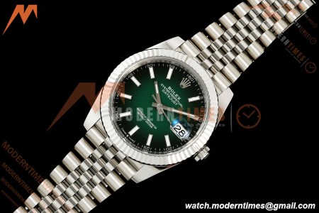 Rolex - Datejust 126334 41mm Jub Flt 904L SS/SS Ombre Green/Stk Clean Plus DD3235