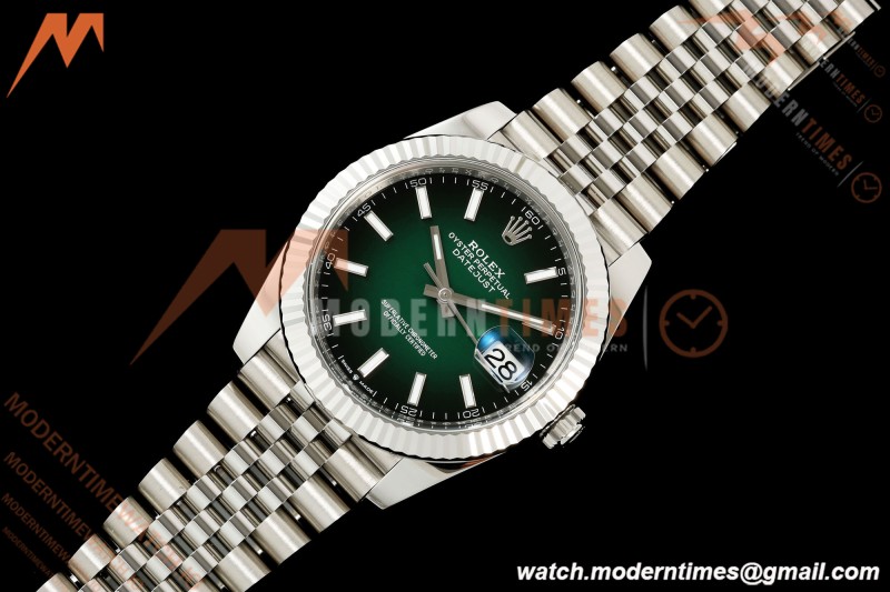 Rolex - Datejust 126334 41mm Jub Flt 904L SS/SS Ombre Green/Stk Clean Plus DD3235