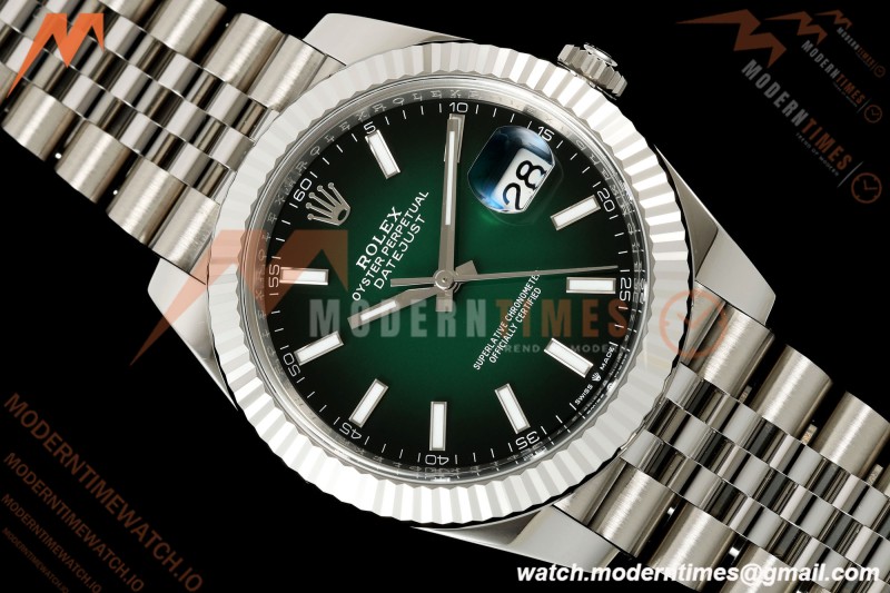 Rolex - Datejust 126334 41mm Jub Flt 904L SS/SS Ombre Green/Stk Clean Plus DD3235
