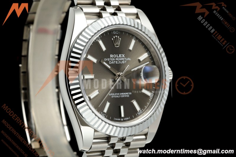 Rolex - Datejust 126334 41mm Jub Flt 904L SS/SS Grey/Stk RGF JH3235 Free Sprung