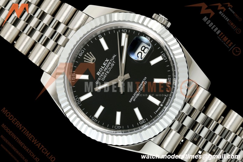 Rolex - Datejust 126334 41mm Jub Flt 904L SS/SS Blk/Stk RGF JH3235 Free Sprung