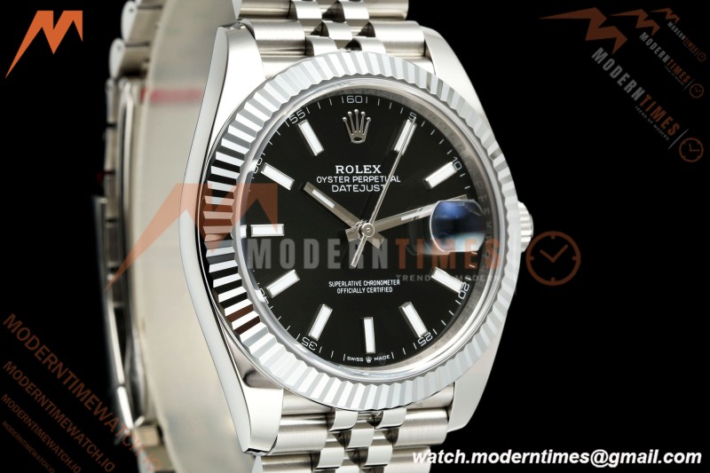 Rolex - Datejust 126334 41mm Jub Flt 904L SS/SS Blk/Stk RGF JH3235 Free Sprung