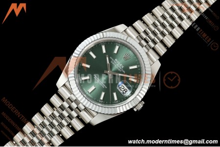 Rolex - Datejust 126334 41mm Jub Flt 904L SS/SS Mint Green/Stk RGF JH3235 Free Sprung