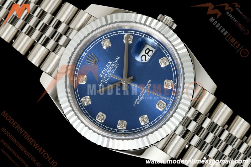 Rolex - Datejust 126334 41mm Jub Flt 904L SS/SS Blue/Dia RGF JH3235 Free Sprung