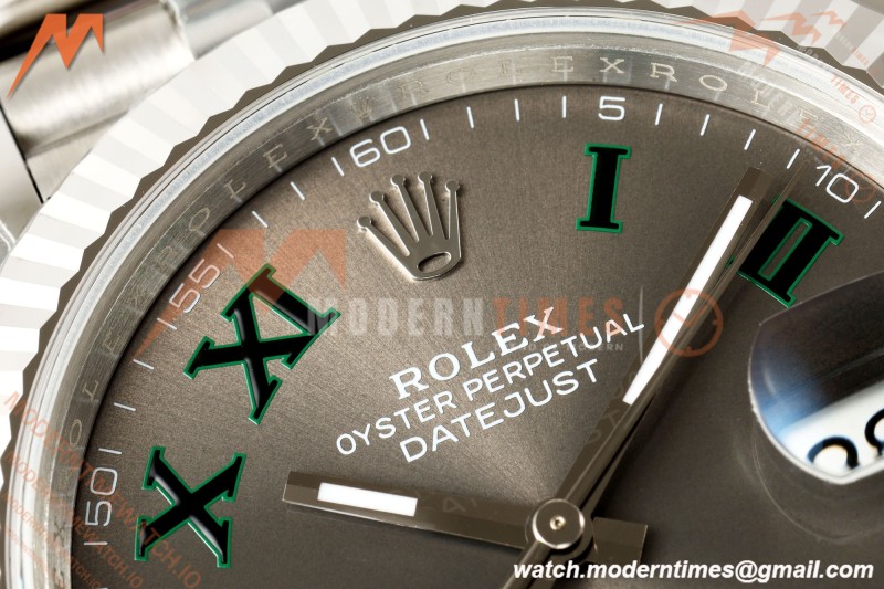 Rolex - Datejust 126334 Wimbledon 41mm Jub Flt 904L SS/SS Gray/Rmn VSF V2 VS3235