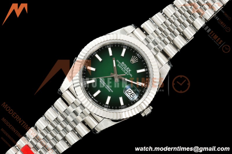 Rolex - Datejust 126334 41mm Jub Flt 904L SS/SS Ombre Green/Stk VSF V2 DD3235 V2