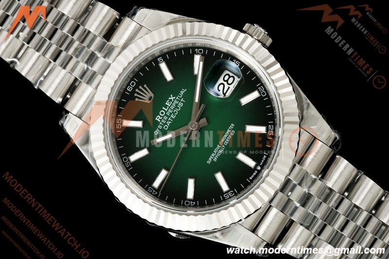 Rolex - Datejust 126334 41mm Jub Flt 904L SS/SS Ombre Green/Stk VSF V2 DD3235 V2