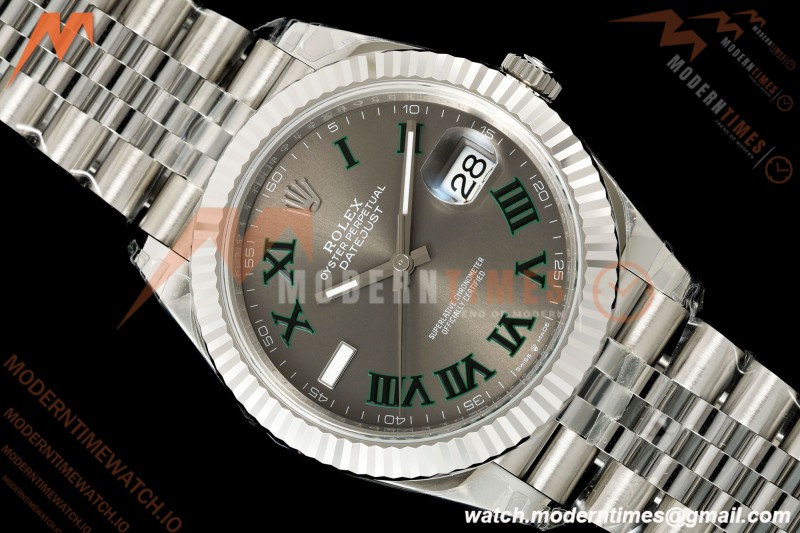 Rolex - Datejust 126334 Wimbledon 41mm Jub Flt 904L SS/SS Gray/Rmn VSF V2 VS3235
