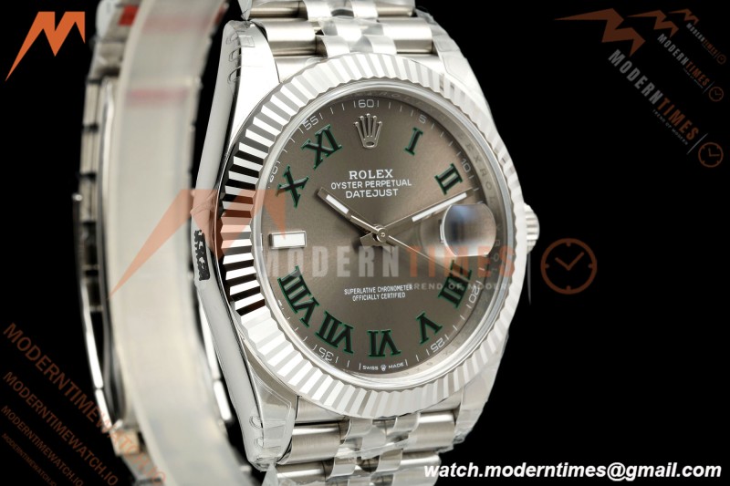 Rolex - Datejust 126334 Wimbledon 41mm Jub Flt 904L SS/SS Gray/Rmn VSF V2 VS3235