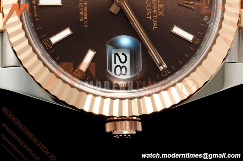 Rolex - Datejust 126331 41mm 904L Jub Flt RG/SS Brn/Stk RCF JH3235