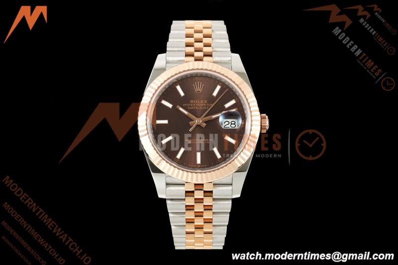 Rolex - Datejust 126331 41mm 904L Jub Flt RG/SS Brn/Stk RCF JH3235