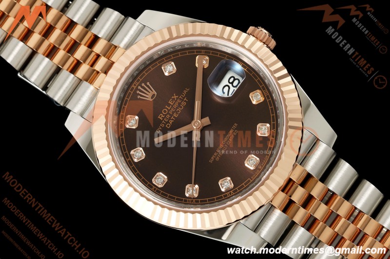 Rolex - Datejust 126331 41mm 904L Jub Flt RG/SS Brn/Dia RCF JH3235