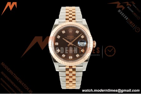 Rolex - Datejust 126331 41mm 904L Jub Flt RG/SS Brn/Dia RCF JH3235