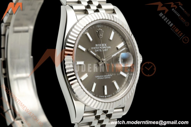 Rolex - Datejust 126334 41mm Jub Flt 904L SS/SS Gry/Stk RCF JH3235