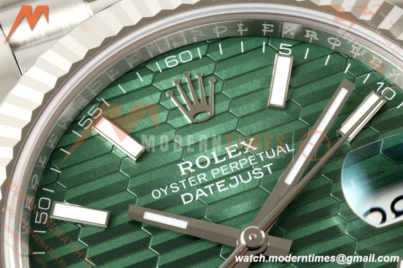 Rolex - Datejust 126334 41mm Jub Flt 904L SS/SS Green Textured/Stk RCF JH3235