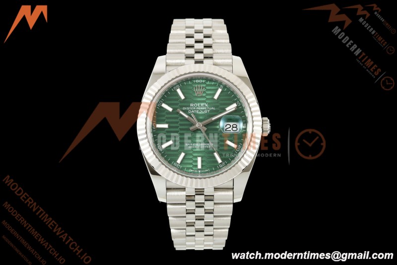 Rolex - Datejust 126334 41mm Jub Flt 904L SS/SS Green Textured/Stk RCF JH3235