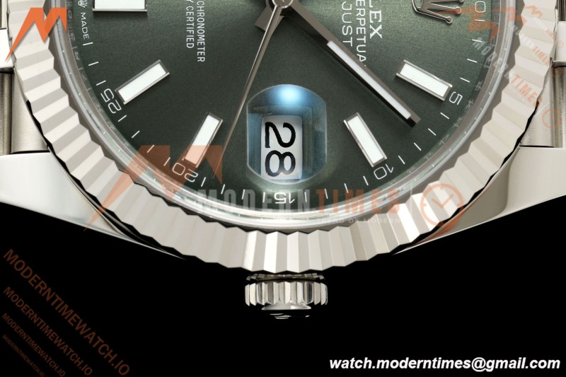 Rolex - Datejust 126334 41mm Jub Flt 904L SS/SS Green/Stk RCF JH3235
