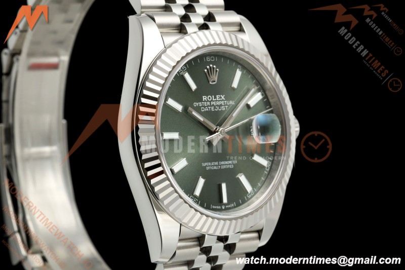 Rolex - Datejust 126334 41mm Jub Flt 904L SS/SS Green/Stk RCF JH3235