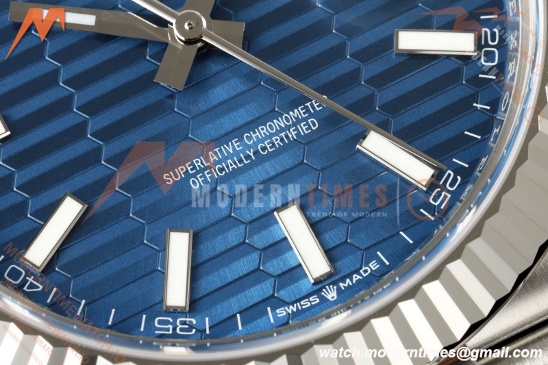 Rolex - Datejust 126334 41mm Jub Flt 904L SS/SS Blue Textured/Stk RCF JH3235