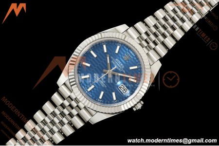 Rolex - Datejust 126334 41mm Jub Flt 904L SS/SS Blue Textured/Stk RCF JH3235