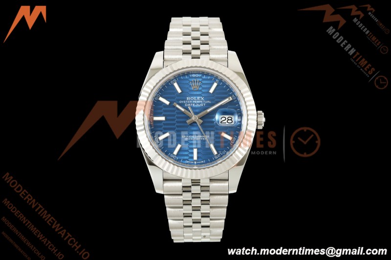 Rolex - Datejust 126334 41mm Jub Flt 904L SS/SS Blue Textured/Stk RCF JH3235