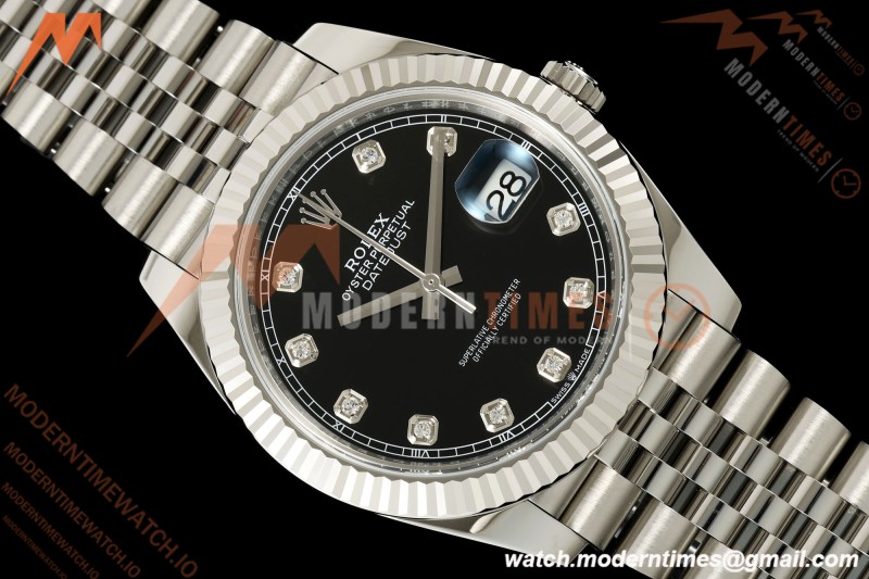 Rolex - Datejust 126334 41mm Jub Flt 904L SS/SS Blk/Dia RCF JH3235