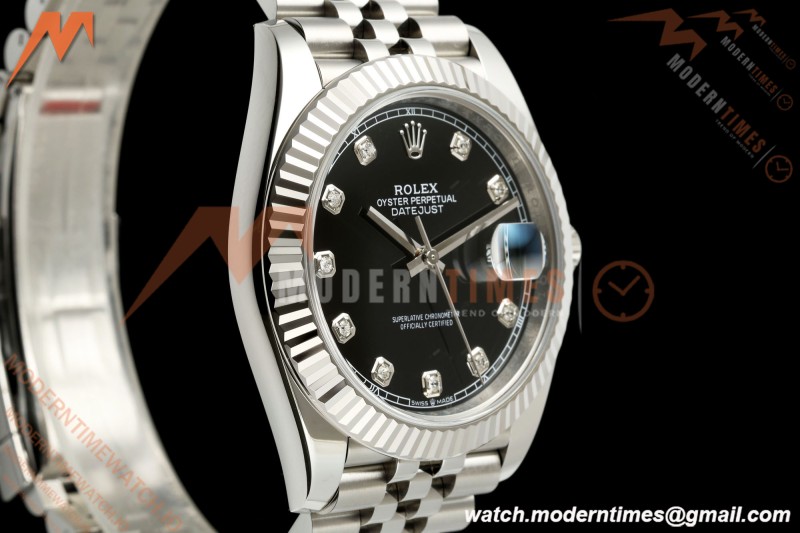 Rolex - Datejust 126334 41mm Jub Flt 904L SS/SS Blk/Dia RCF JH3235