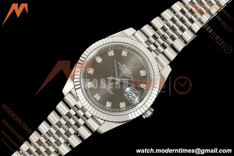 Rolex - Datejust 126334 41mm Jub Flt 904L SS/SS Gry/Dia RCF JH3235