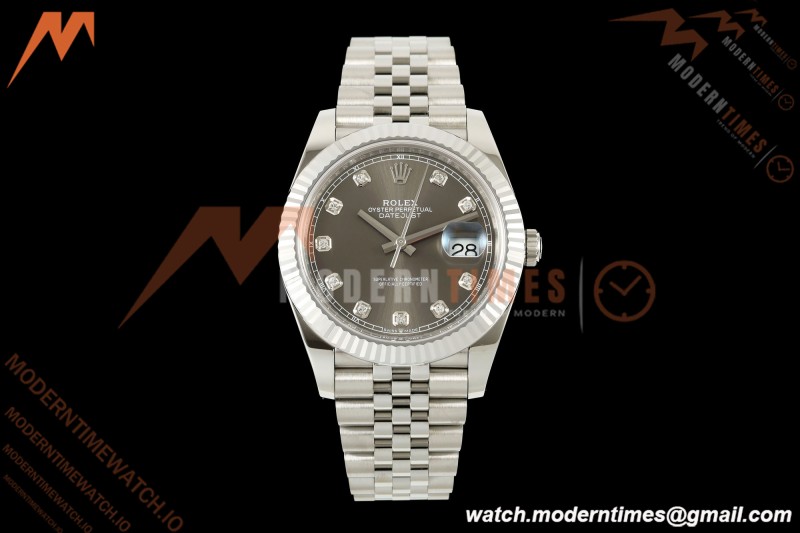 Rolex - Datejust 126334 41mm Jub Flt 904L SS/SS Gry/Dia RCF JH3235