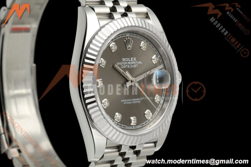 Rolex - Datejust 126334 41mm Jub Flt 904L SS/SS Gry/Dia RCF JH3235