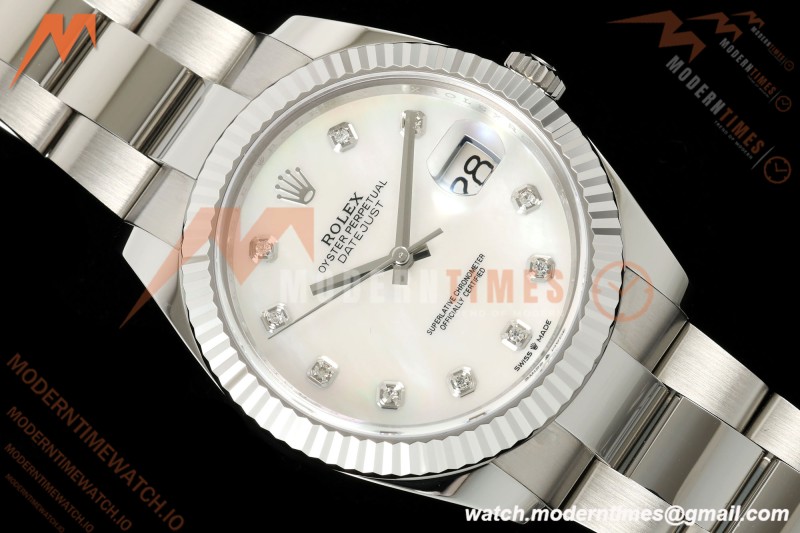 Rolex - Datejust 126334 41mm Oys Flt 904L SS/SS Wht/Dia SEEK VR3235