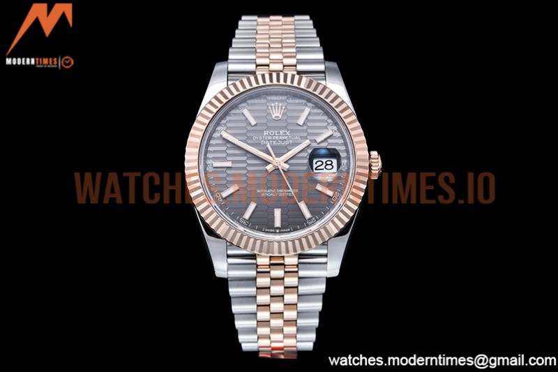 Rolex - DJ2 41mm Jub Flt 904L RG/SS P-Grey/Stk VSF VS3235