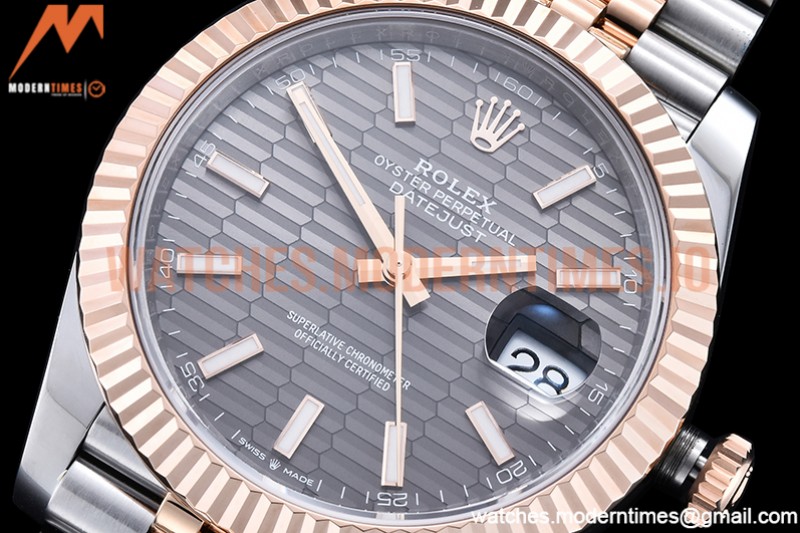 Rolex - DJ2 41mm Jub Flt 904L RG/SS P-Grey/Stk VSF VS3235