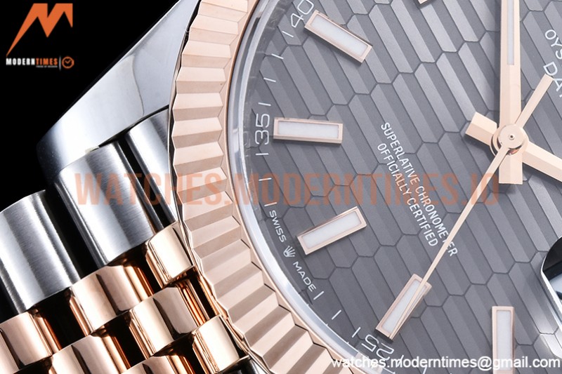 Rolex - DJ2 41mm Jub Flt 904L RG/SS P-Grey/Stk VSF VS3235