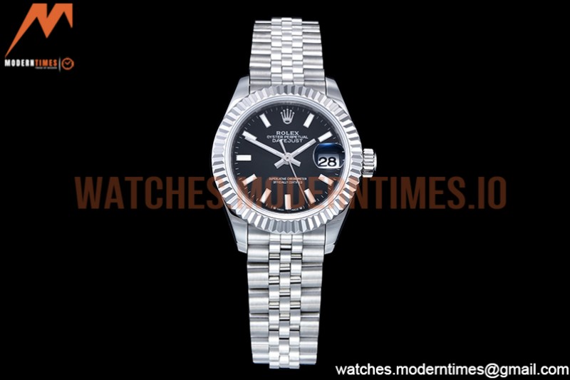Rolex - DJ Ladies 28mm Jub Flt 904L SS/SS Black/Stk GMF A2671