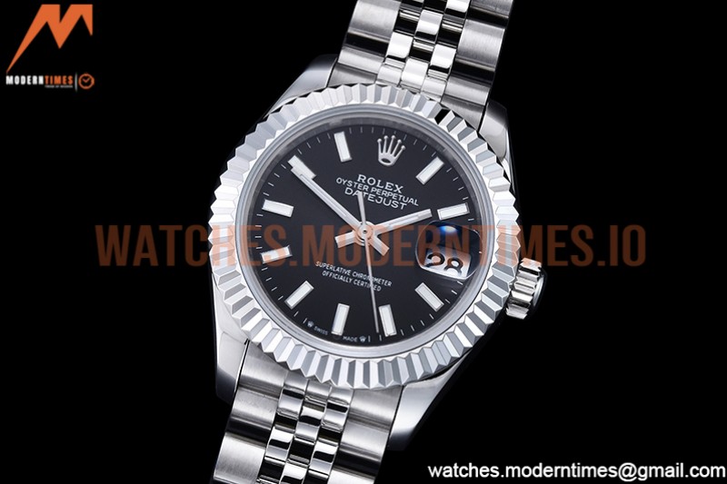 Rolex - DJ Ladies 28mm Jub Flt 904L SS/SS Black/Stk GMF A2671