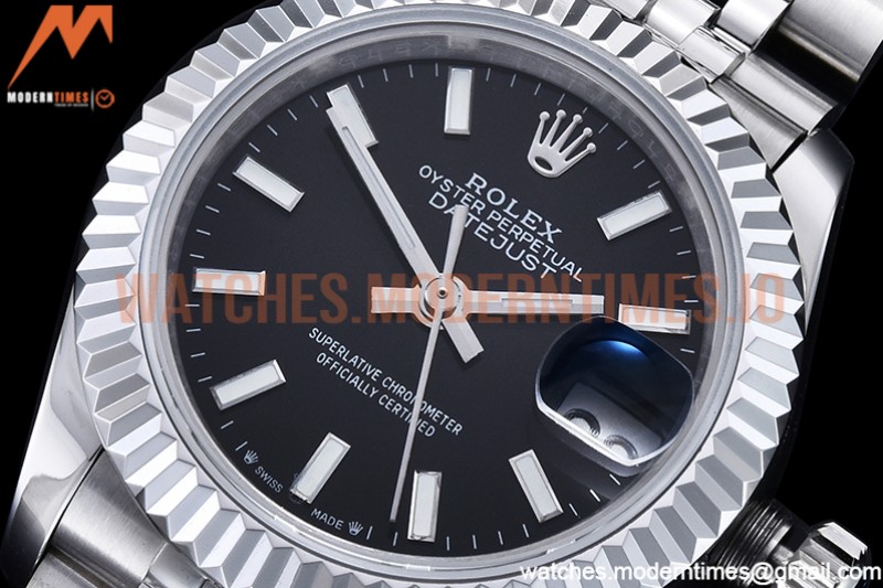 Rolex - DJ Ladies 28mm Jub Flt 904L SS/SS Black/Stk GMF A2671