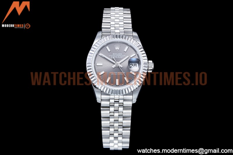 Rolex - DJ Ladies 28mm Jub Flt 904L SS/SS Grey/Stk GMF A2671
