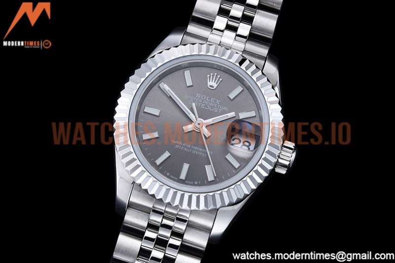 Rolex - DJ Ladies 28mm Jub Flt 904L SS/SS Grey/Stk GMF A2671