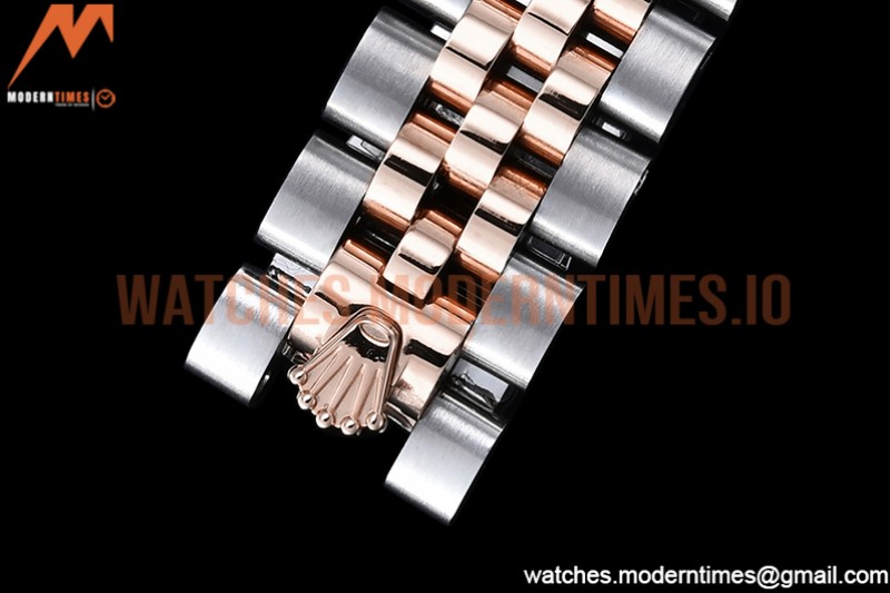 Rolex - DJ Ladies 28mm Jub Flt 904L RG/SS Silv/Stk GMF A2671