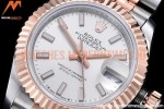 Rolex - DJ Ladies 28mm Jub Flt 904L RG/SS Silv/Stk GMF A2671