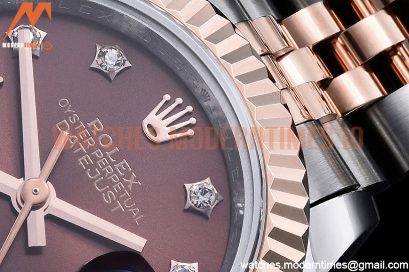 Rolex - DJ Ladies 28mm Jub Flt 904L RG/SS Brn/S-Dia GMF A2671