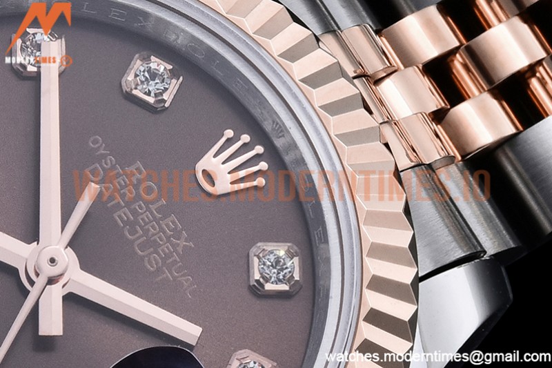 Rolex - DJ Ladies 28mm Jub Flt 904L RG/SS Brown/Dia GMF A2671