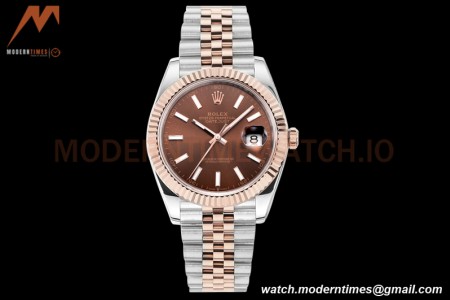Rolex - DJ2 41mm 126331 Jub Flt 316L RG/SS Chocolate/Stk A+F VR3235